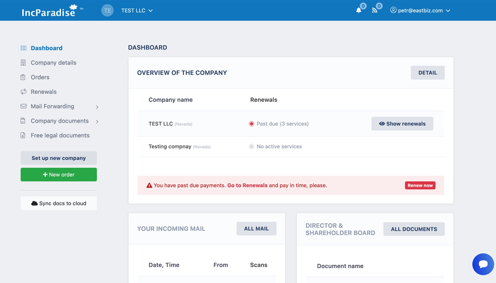 Legacy ERP System Development for IncParadise